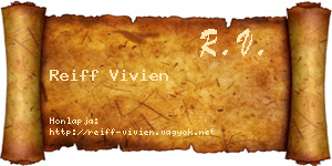 Reiff Vivien névjegykártya